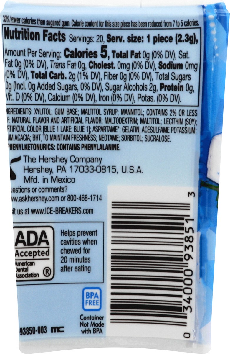 slide 7 of 9, Ice Breakers ICE CUBES Peppermint Sugar Free Chewing Gum, Made with Xylitol, 1.62 oz, Thin Pack, 1 ct