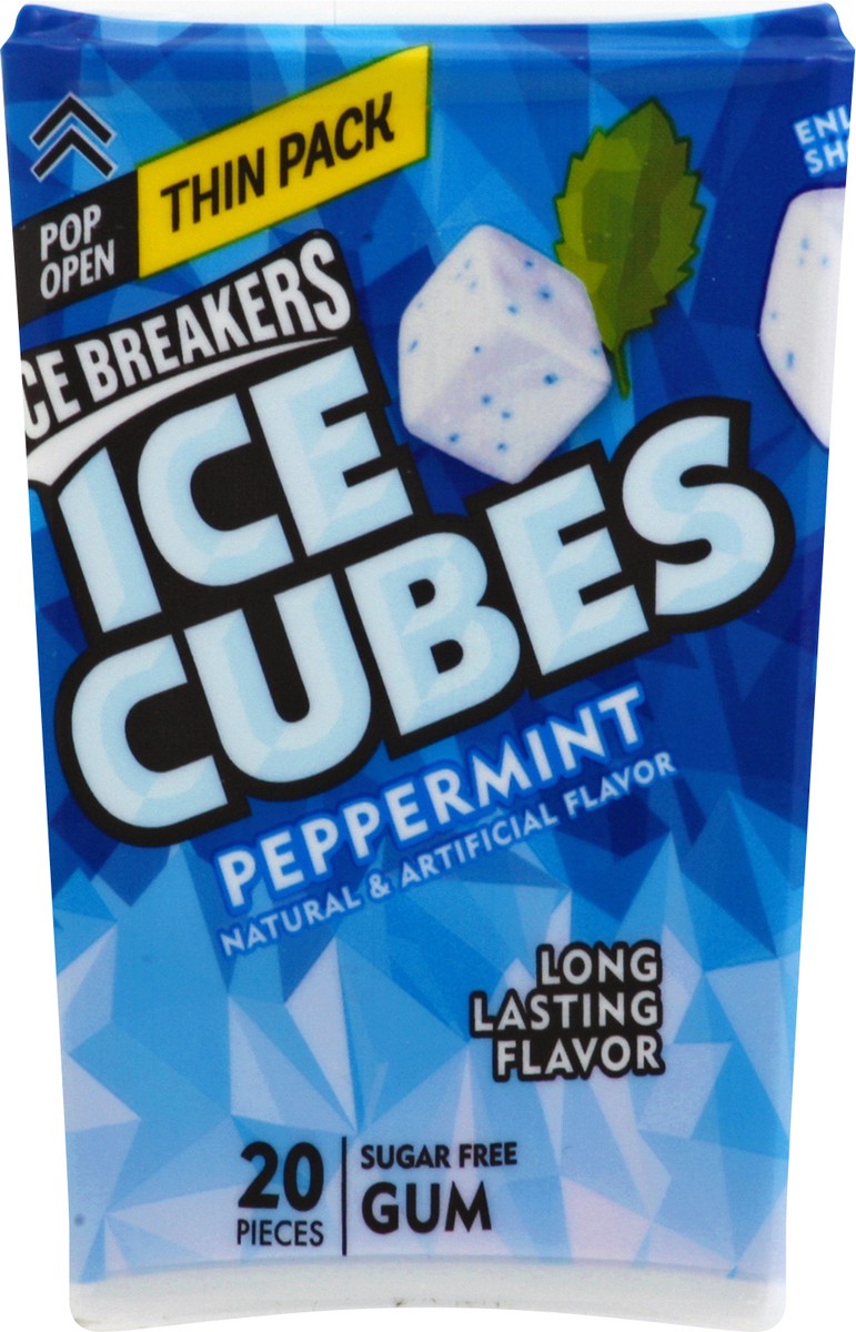 slide 8 of 9, Ice Breakers ICE CUBES Peppermint Sugar Free Chewing Gum, Made with Xylitol, 1.62 oz, Thin Pack, 1 ct