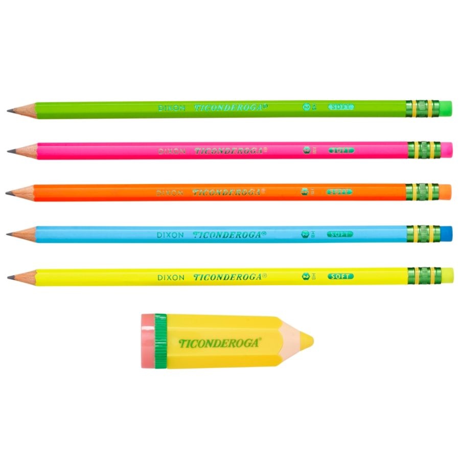 Ticonderoga No 2 Colored Pencils, Presharpened, Assorted Neon