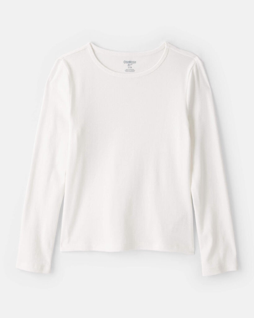 slide 3 of 4, Oshkosh Girls Long-Sleeve 2-Piece Top Set - Pink/White Multi 6-6X, 2 pc