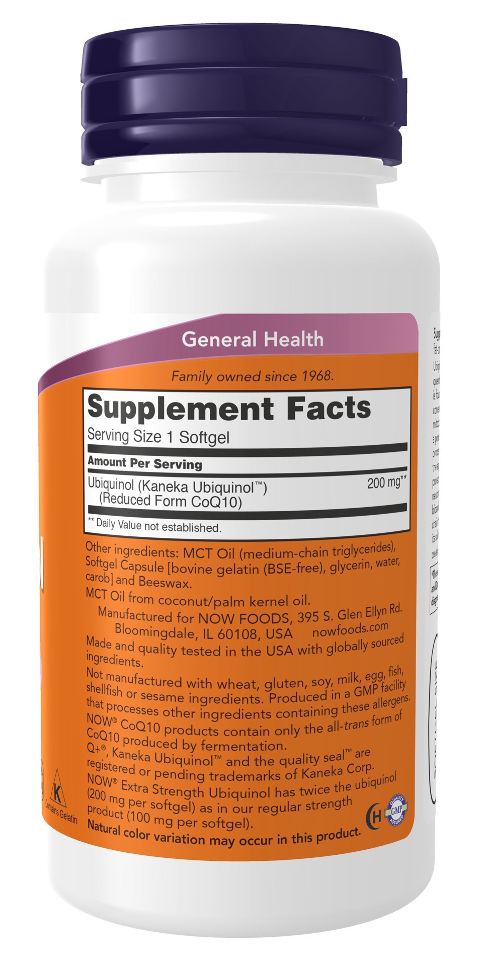 slide 2 of 4, NOW Supplements, Ubiquinol 200 mg, High Bioavailability (the Active Form of CoQ10), 60 Softgels, 60 ct