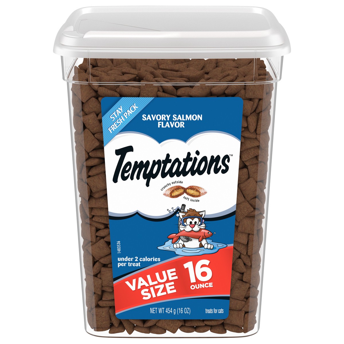 slide 13 of 16, Temptations Value Size Savory Salmon Flavor Treats for Cats Value Size 16 oz, 16 oz