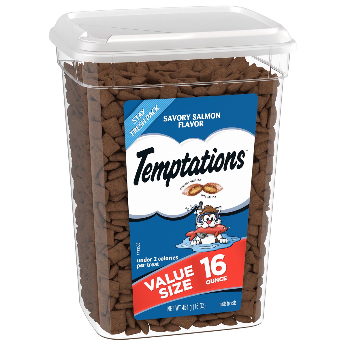 slide 10 of 16, Temptations Value Size Savory Salmon Flavor Treats for Cats Value Size 16 oz, 16 oz