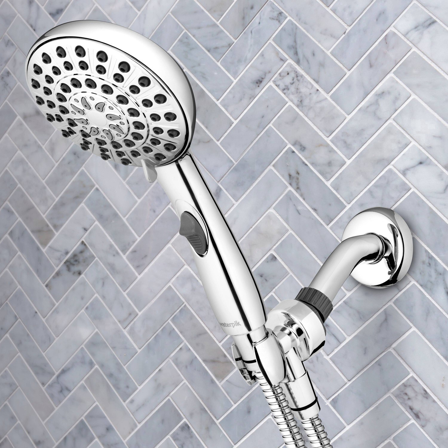 slide 41 of 55, Waterpik 8ft Easy Reach Hose Hand Held Shower Head Chrome - Waterpik, 8 ft