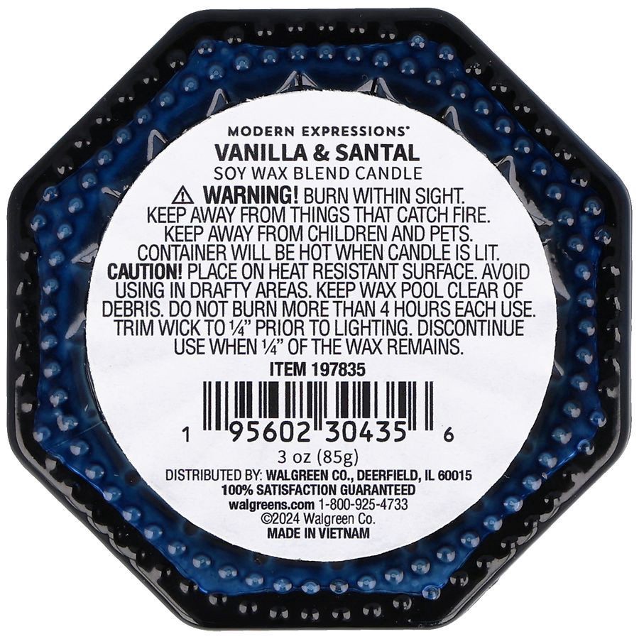 slide 2 of 5, Modern Expressions Soy Blend Candle Vanilla & Santal, 3 oz