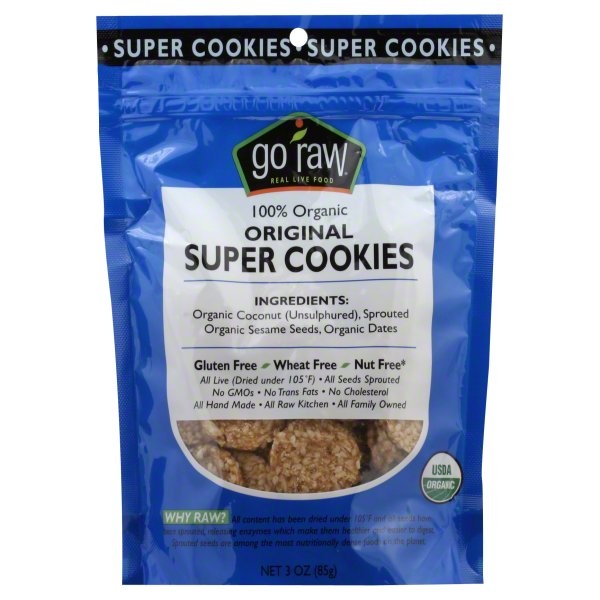 slide 1 of 1, Go Raw Organic Original Super Cookies, 3 oz