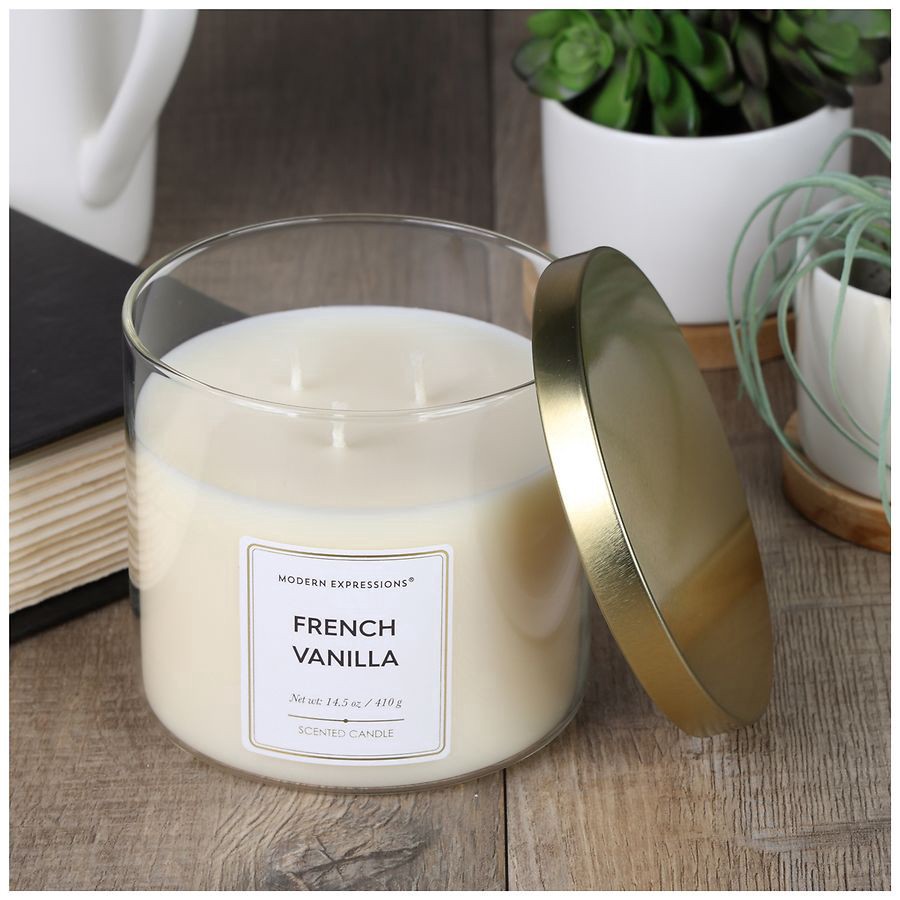 slide 2 of 2, Modern Expressions Scented Candle French Vanilla, 14.5 oz
