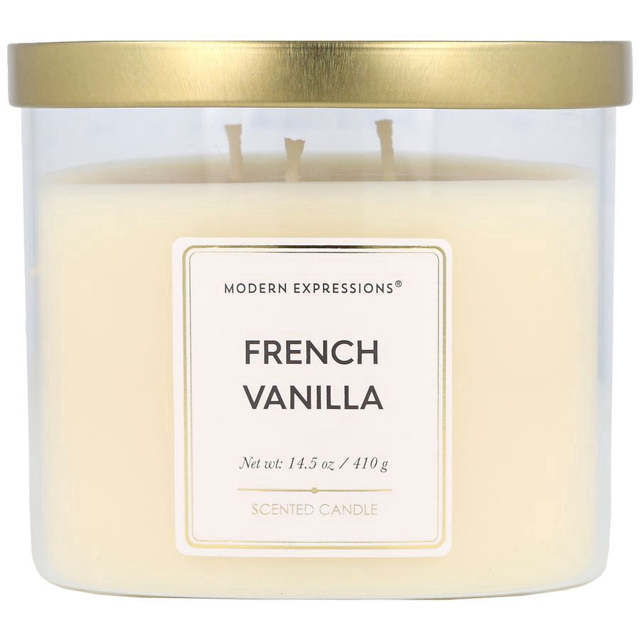 slide 1 of 2, Modern Expressions Scented Candle French Vanilla, 14.5 oz