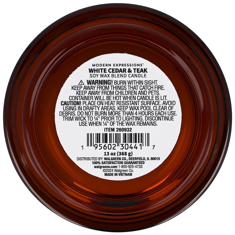 slide 2 of 5, Modern Expressions Soy Blend Candle White Cedar & Teak, 13 oz