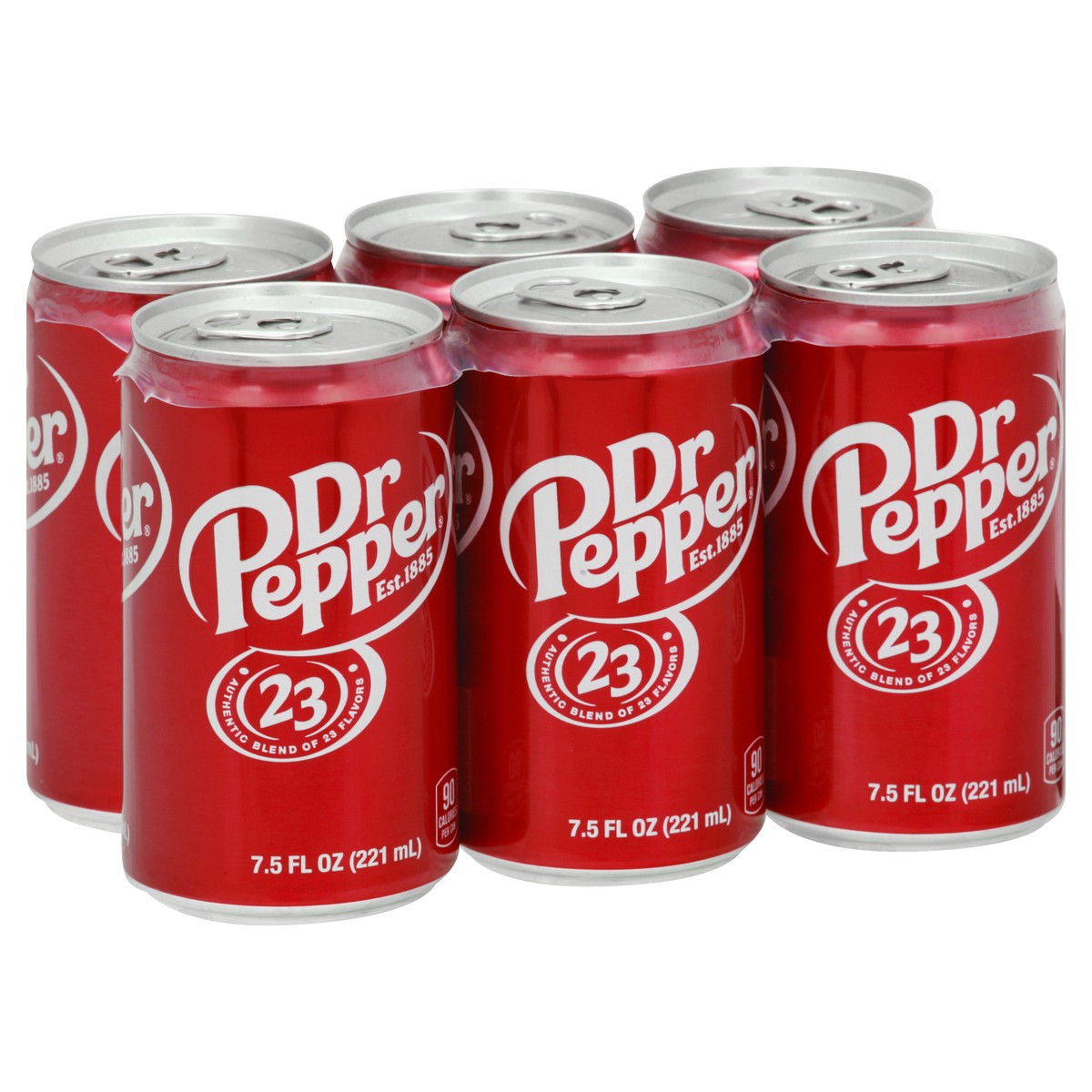 slide 4 of 13, Dr Pepper Soda, 7.5 fl oz cans, 6 pack, 6 ct; 7.5 oz