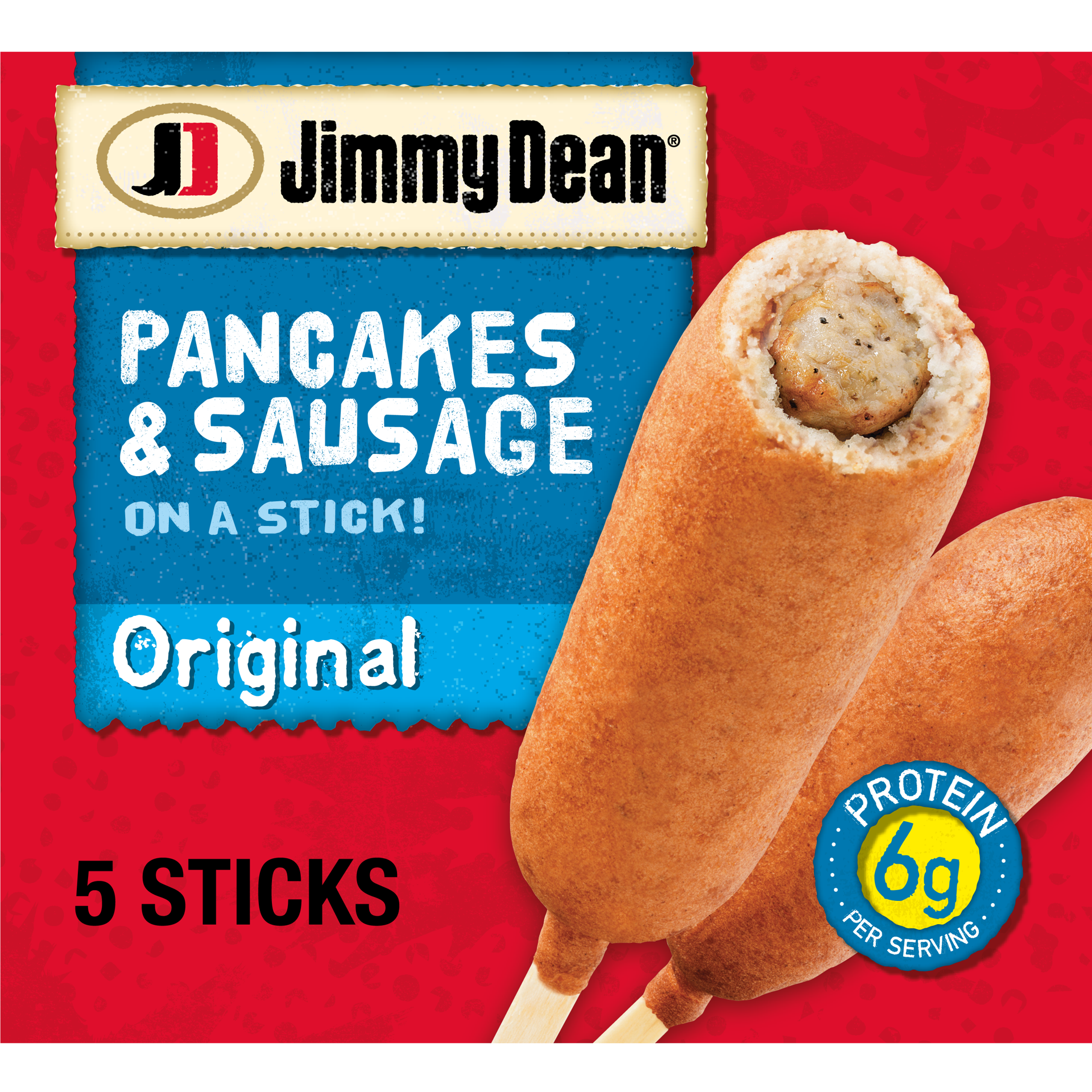 slide 1 of 8, Jimmy Dean Pancakes & Sausage on a Stick, Frozen Breakfast, 5 Count, 354.37 g