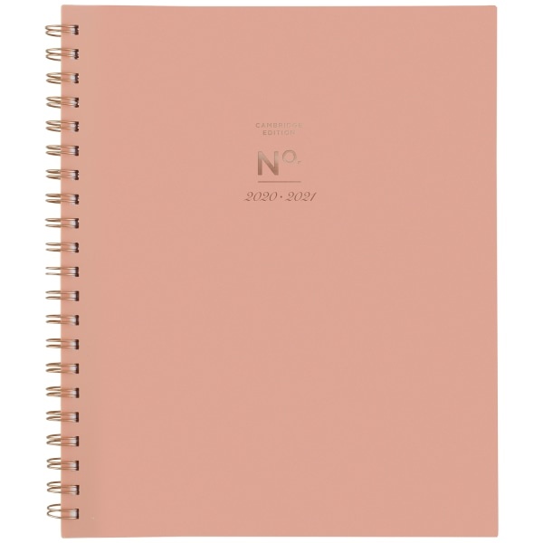 slide 1 of 5, Cambridge Workstyle Academic Weekly/Monthly Planner, 8-1/2'' X 11'', Coral/Rose Gold, July 2020 To June 2021, 1442-905A-34, 1 ct