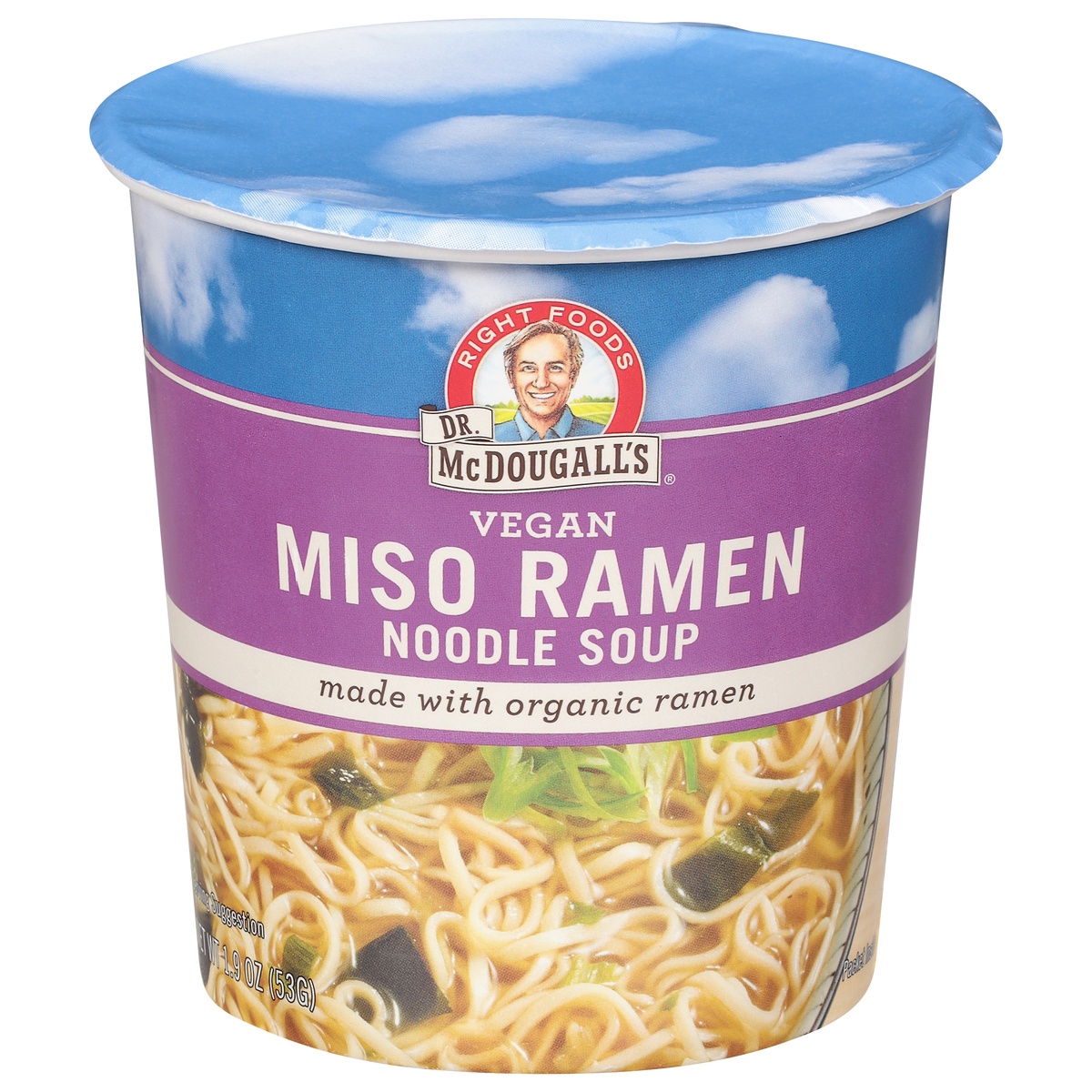 slide 1 of 1, Dr. McDougall's Vegan Miso Ramen Noodle Soup, 