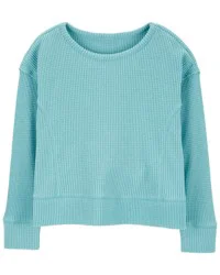 Carter's Kid Waffle Knit Thermal Long-Sleeve Tee Teal 8