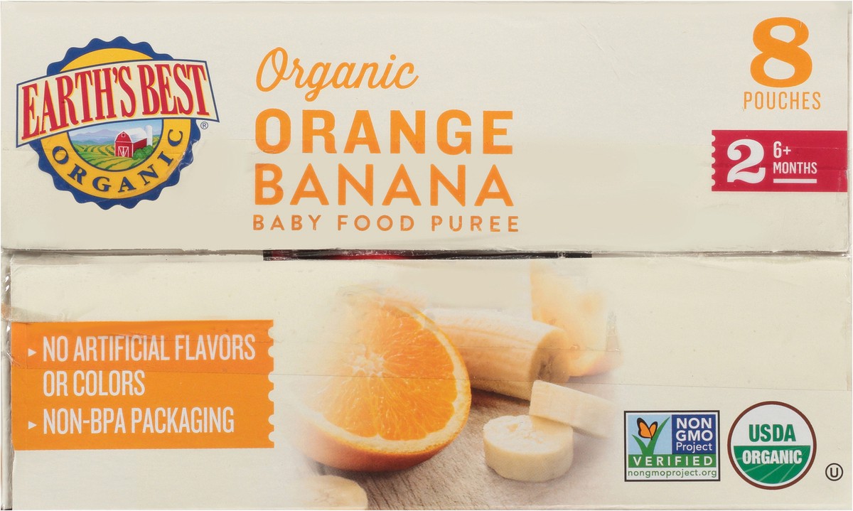 slide 8 of 10, Earth's Best Orange Banana Baby Food Puree 8 pk, 4 oz