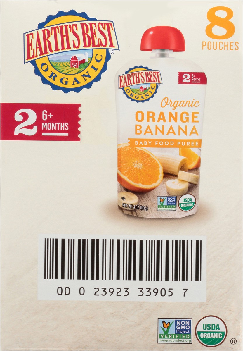 slide 6 of 10, Earth's Best Orange Banana Baby Food Puree 8 pk, 4 oz