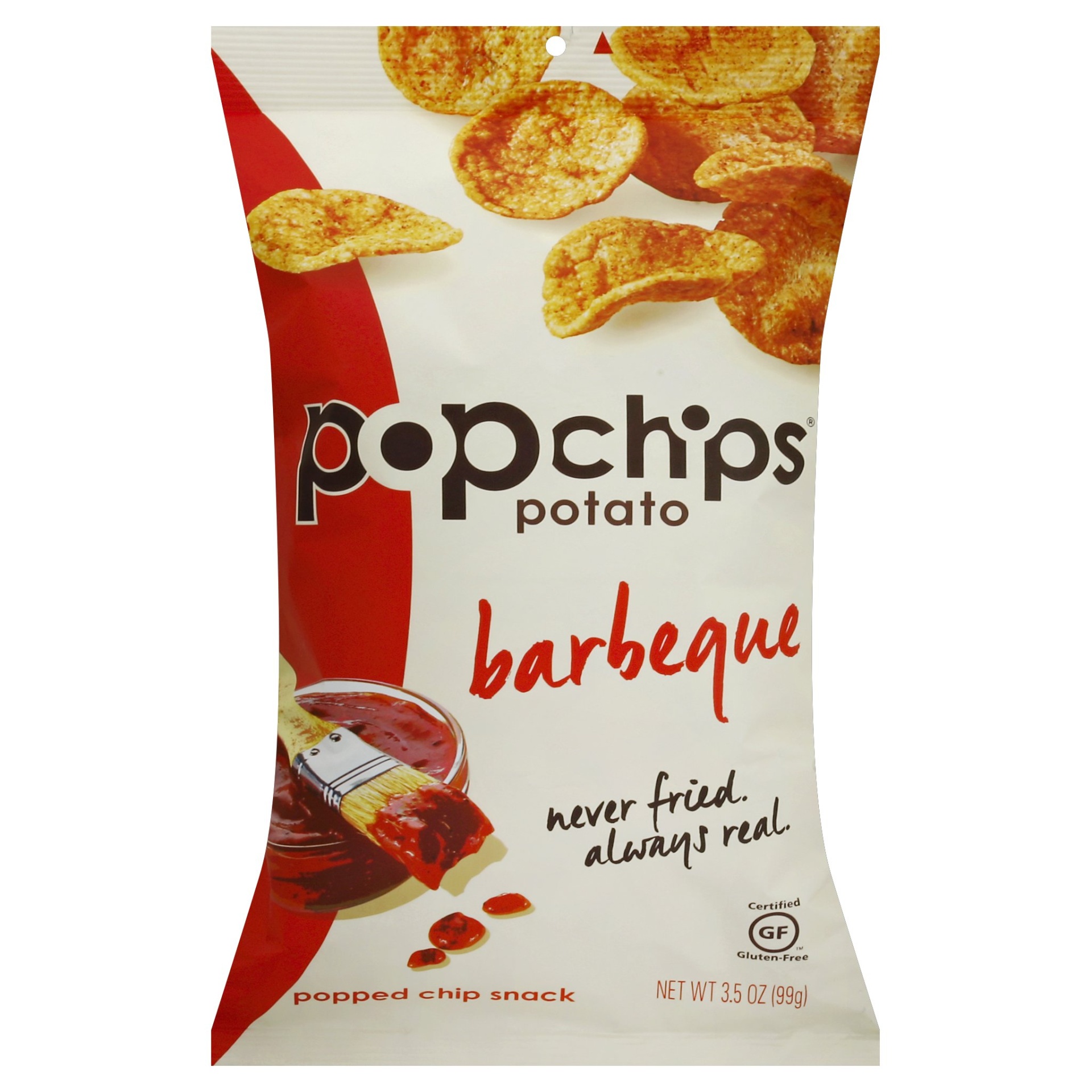 slide 1 of 1, popchips Barbeque Potato Chips, 3.5 oz