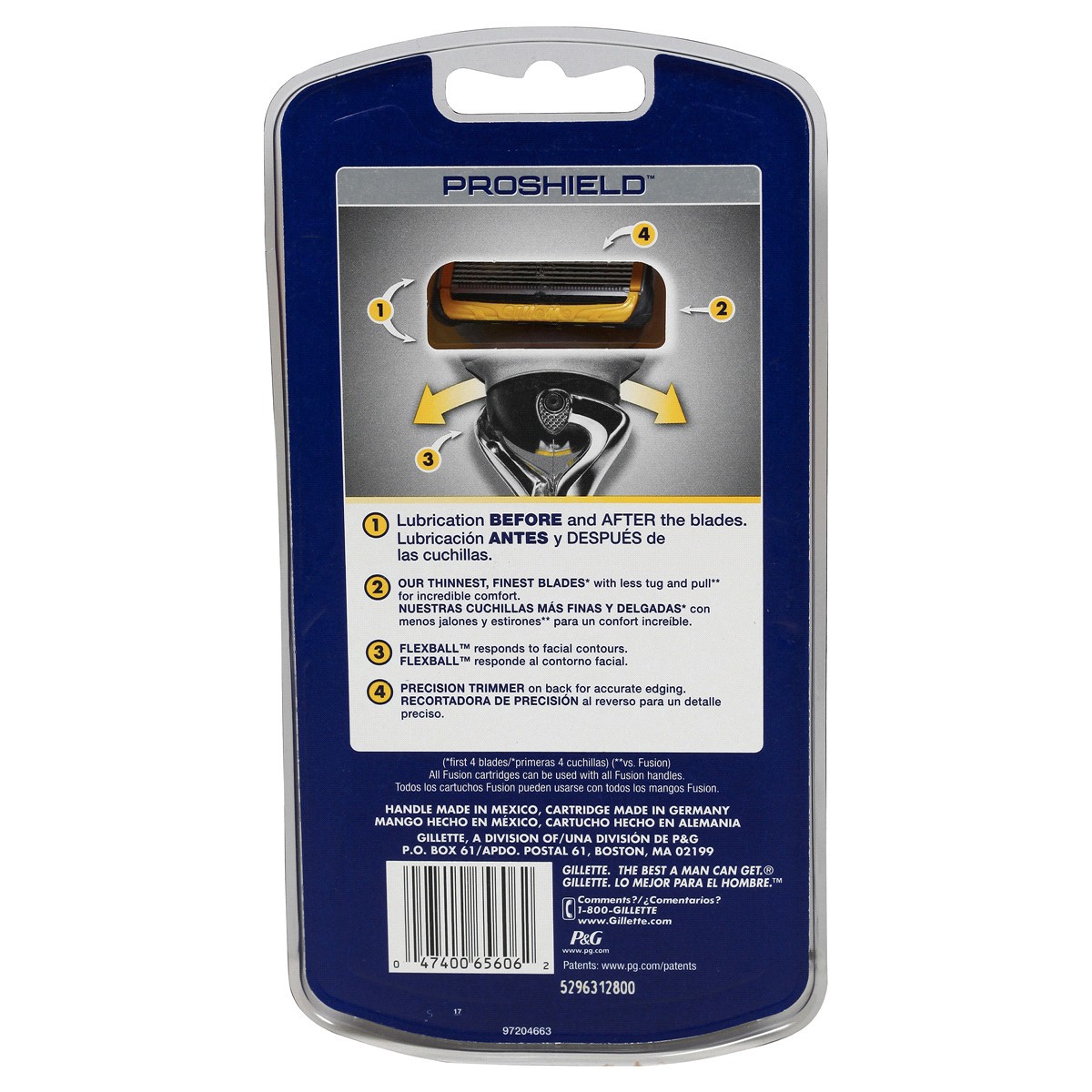 slide 10 of 10, Fusion5 ProGlide Shield Shaving Razor for Men, 1 Razor Handle, 1 Refill, 2x Lubrication, FlexBall Handle and Precision Trimmer for Men, 1 ct