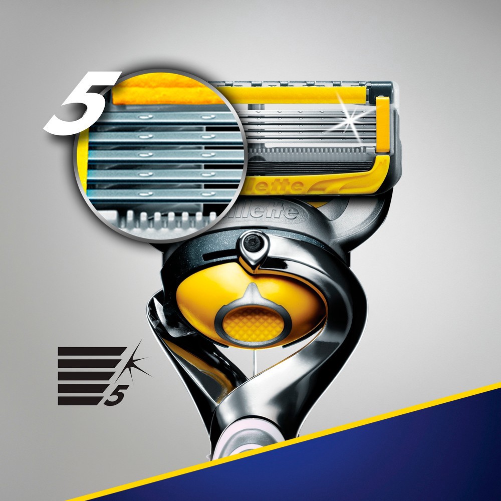 slide 5 of 10, Fusion5 ProGlide Shield Shaving Razor for Men, 1 Razor Handle, 1 Refill, 2x Lubrication, FlexBall Handle and Precision Trimmer for Men, 1 ct