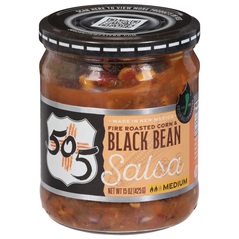 slide 4 of 4, 505 Southwestern Medium Fire Roasted Corn & Black Bean Salsa 15 oz, 15 oz