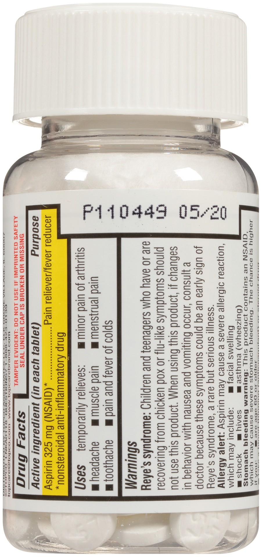 slide 6 of 6, Topcare Asprin Tabs, 100 ct