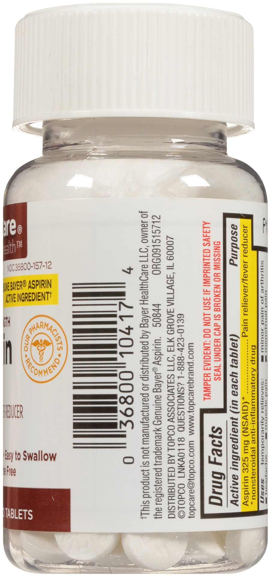 slide 2 of 6, Topcare Asprin Tabs, 100 ct
