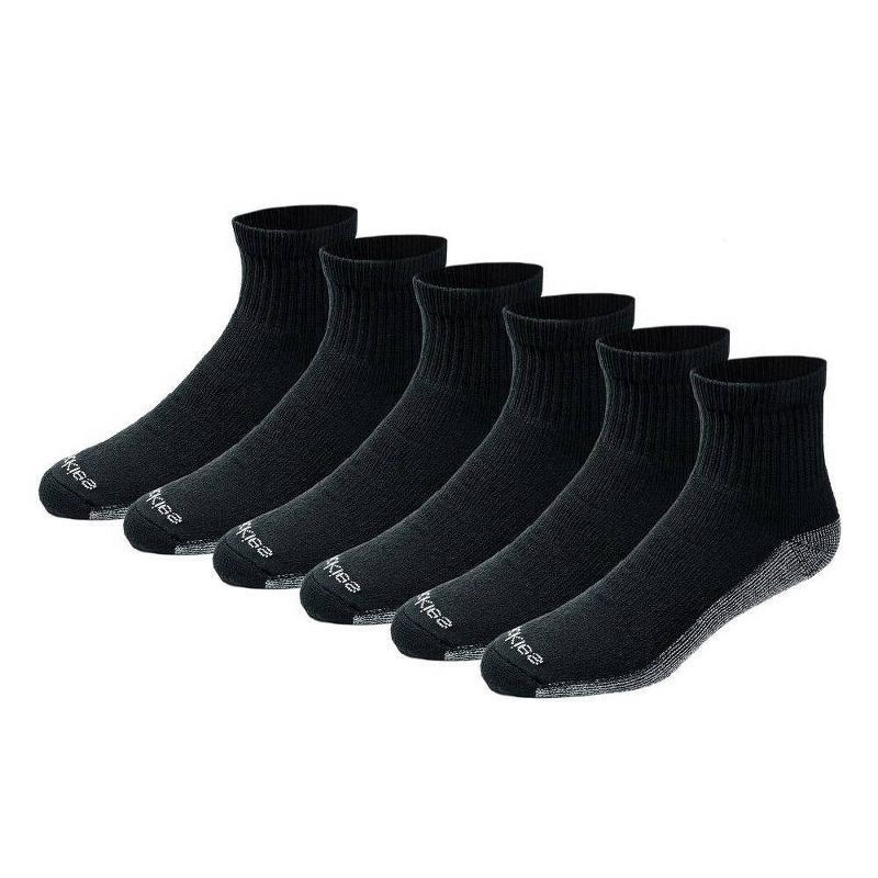 slide 1 of 2, Dickies Dri-Tech Comfort Moisture Control Black Quarter Socks, Size 6-12, 6 pair