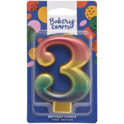 DecoPac Bakery Crafts® Numeral 3 Metallic Birthday Candle