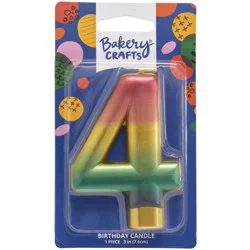 DecoPac Bakery Crafts® Numeral 4 Metallic Birthday Candle