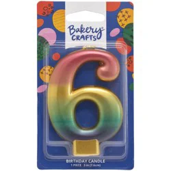 DecoPac Bakery Crafts® Numeral 6 Metallic Birthday Candle