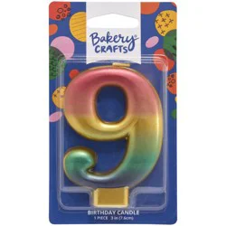 DecoPac Bakery Crafts® Numeral 9 Metallic Birthday Candle