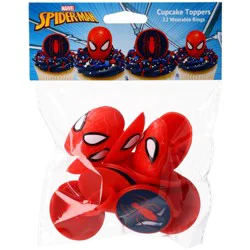 DecoPac Marvel Spider-Man Cupcake Toppers, 12 pk