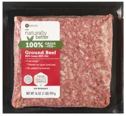 Naturally Better 100% Grass Fed 80% Lean 20% Fat Ground Beef 16 Ounces