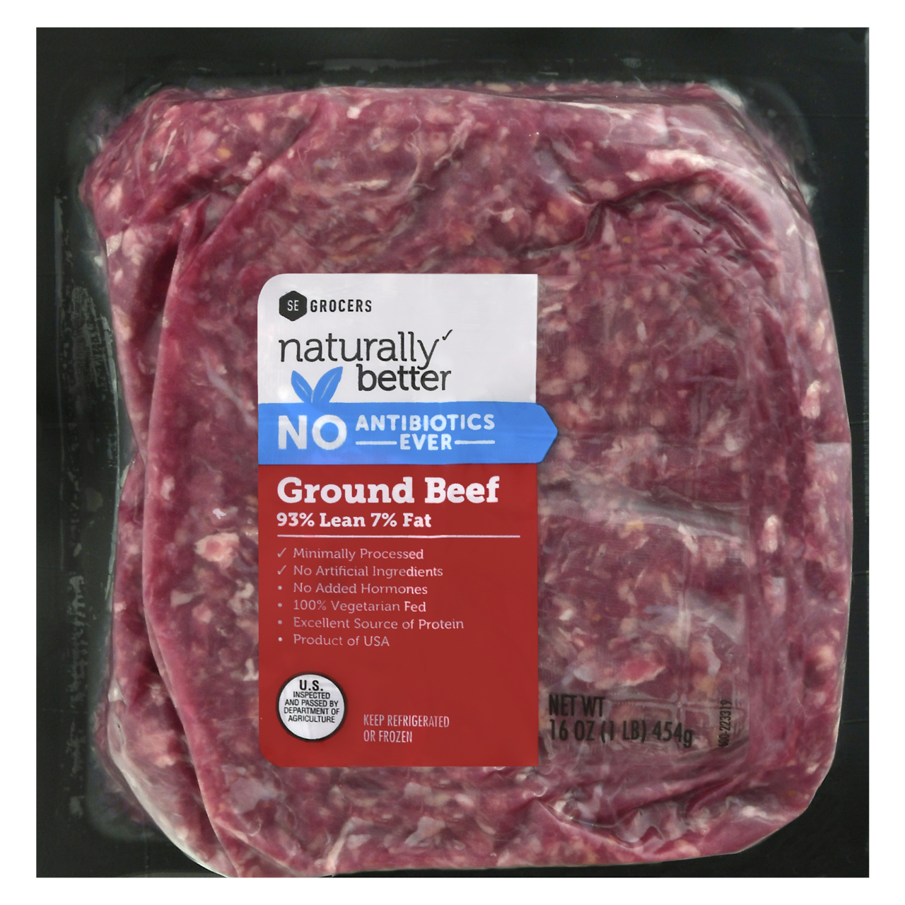 slide 1 of 1, Naturally Better 93% Lean Ground Beef 16 Ounces, 1 lb