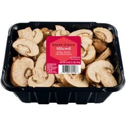 know & love Sliced Baby Bella Mushrooms 16 Ounces