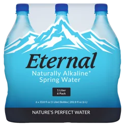 Eternal Spring Water, Naturally Alkaline, 6 Pack