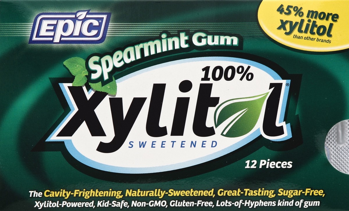 slide 4 of 4, Epic Dental Xylitol Spearmint Gum, 12 ct