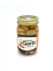 Green Kamikozee Hot Pickled Screamin Garlic 1 Qt