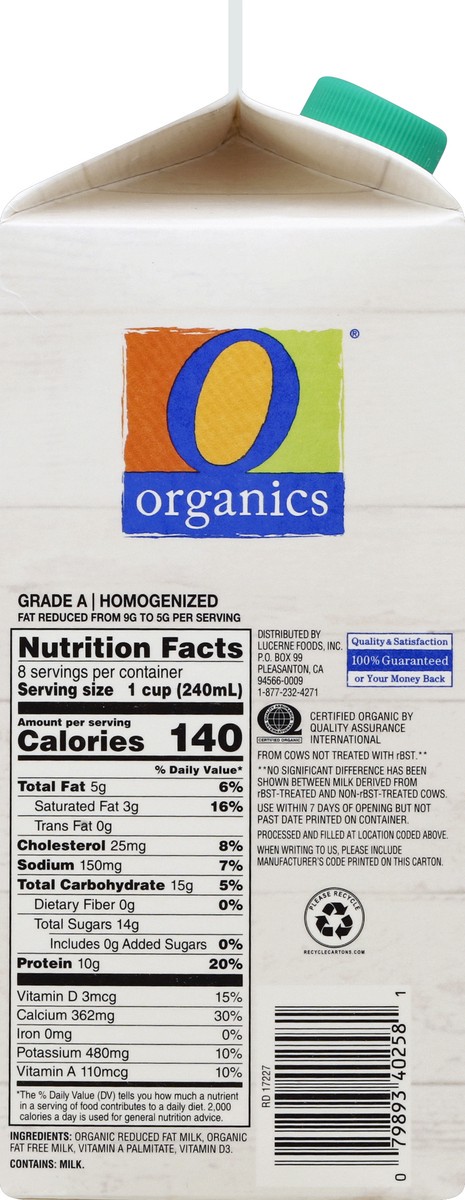 slide 3 of 5, O Organics Organic Milk Reduced Fat 2%, 
