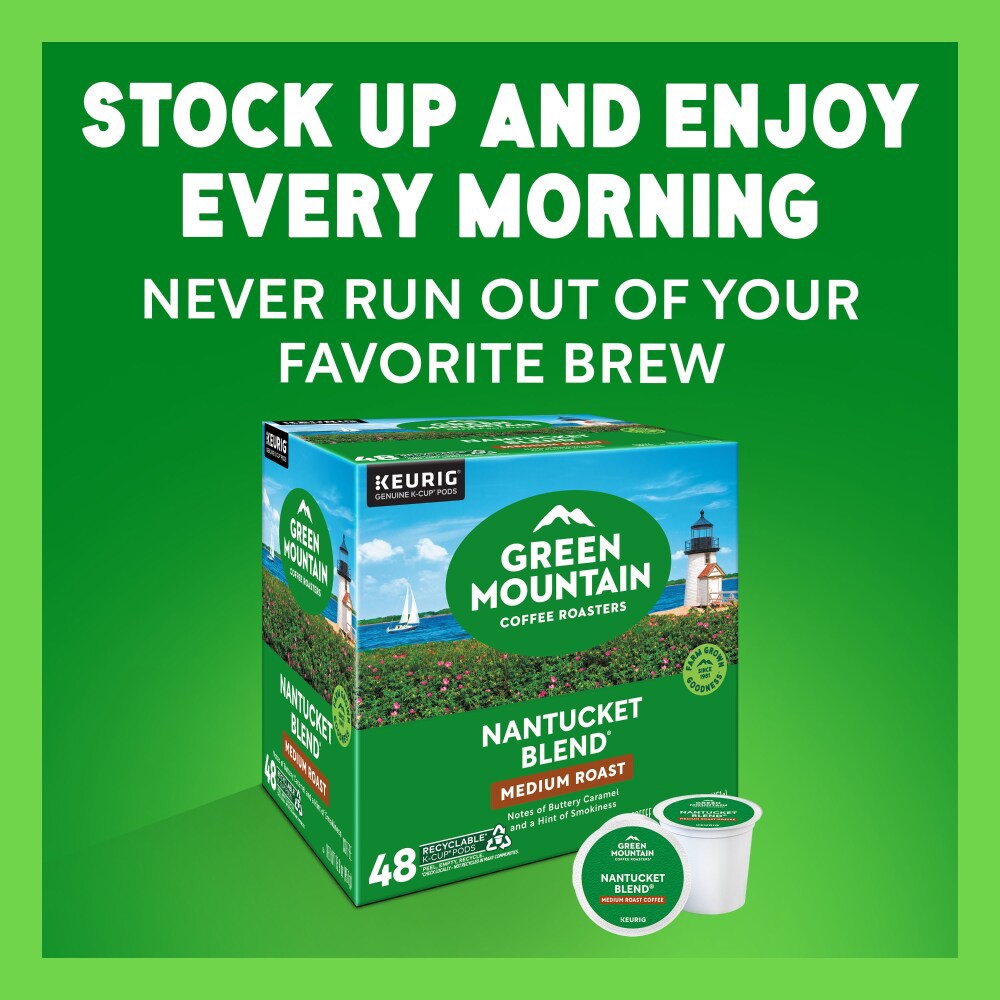 slide 4 of 6, Green Mountain Coffee Roasters Nantucket Blend Keurig Single-Serve K-Cup Pods, Medium Roast Coffee, 48 Count, 48 ct