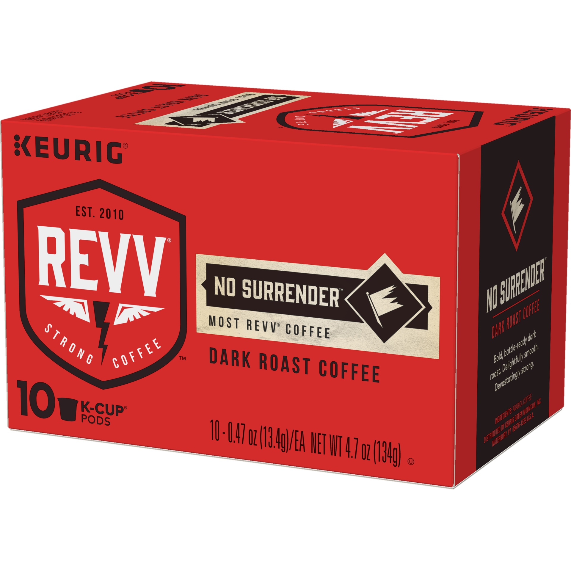 slide 2 of 4, REVV No Surrender Dark Roast Coffee Pods, 10 ct