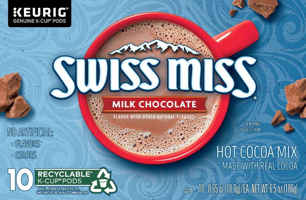 slide 4 of 6, Swiss Miss K-Cup Pods Milk Chocolate Hot Cocoa Mix Pods- 10 ct, 10 ct
