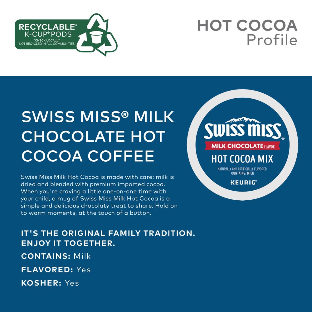 slide 6 of 6, Swiss Miss K-Cup Pods Milk Chocolate Hot Cocoa Mix Pods- 10 ct, 10 ct