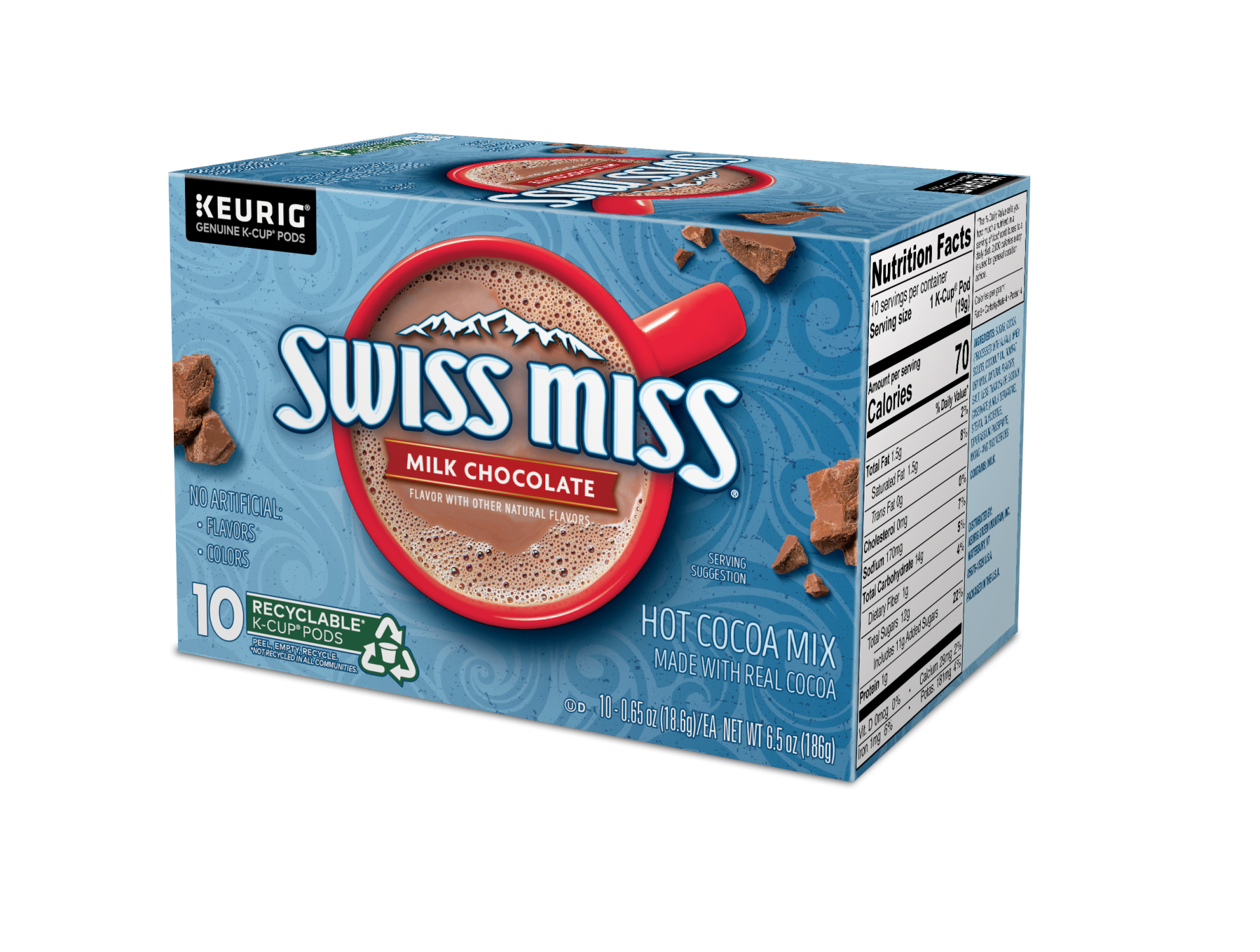 slide 3 of 5, Swiss Miss K-Cup Pods Milk Chocolate Hot Cocoa Mix Pods - 10 ct, 10 ct