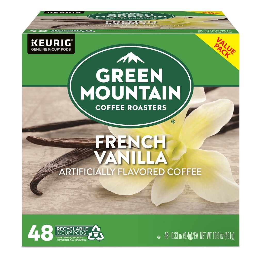 slide 3 of 6, Keurig Green Mountain Coffee Roasters French Vanilla Coffee, Keurig Single-Serve K-Cup Pods, Light Roast, 48 ct
