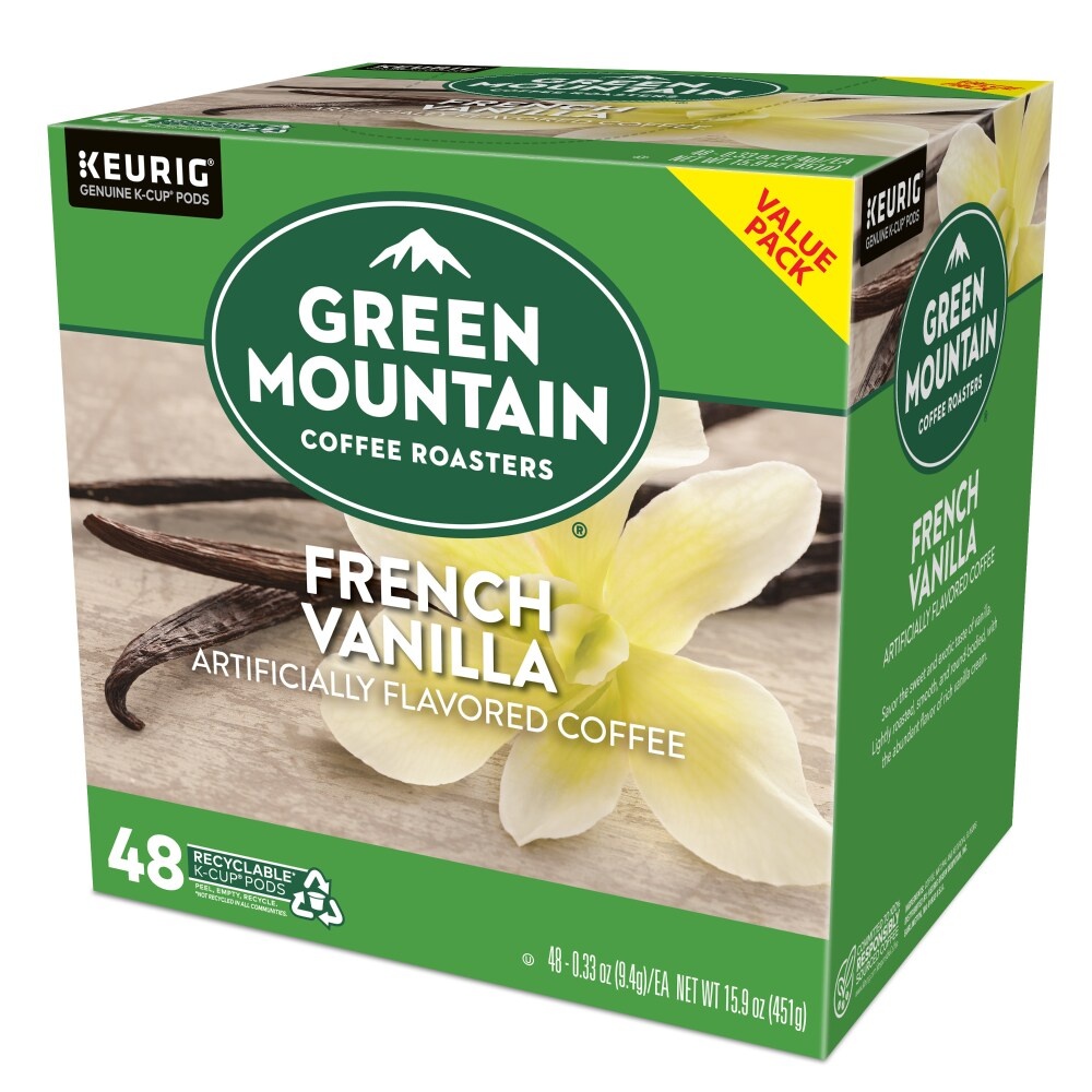 slide 6 of 6, Keurig Green Mountain Coffee Roasters French Vanilla Coffee, Keurig Single-Serve K-Cup Pods, Light Roast, 48 ct