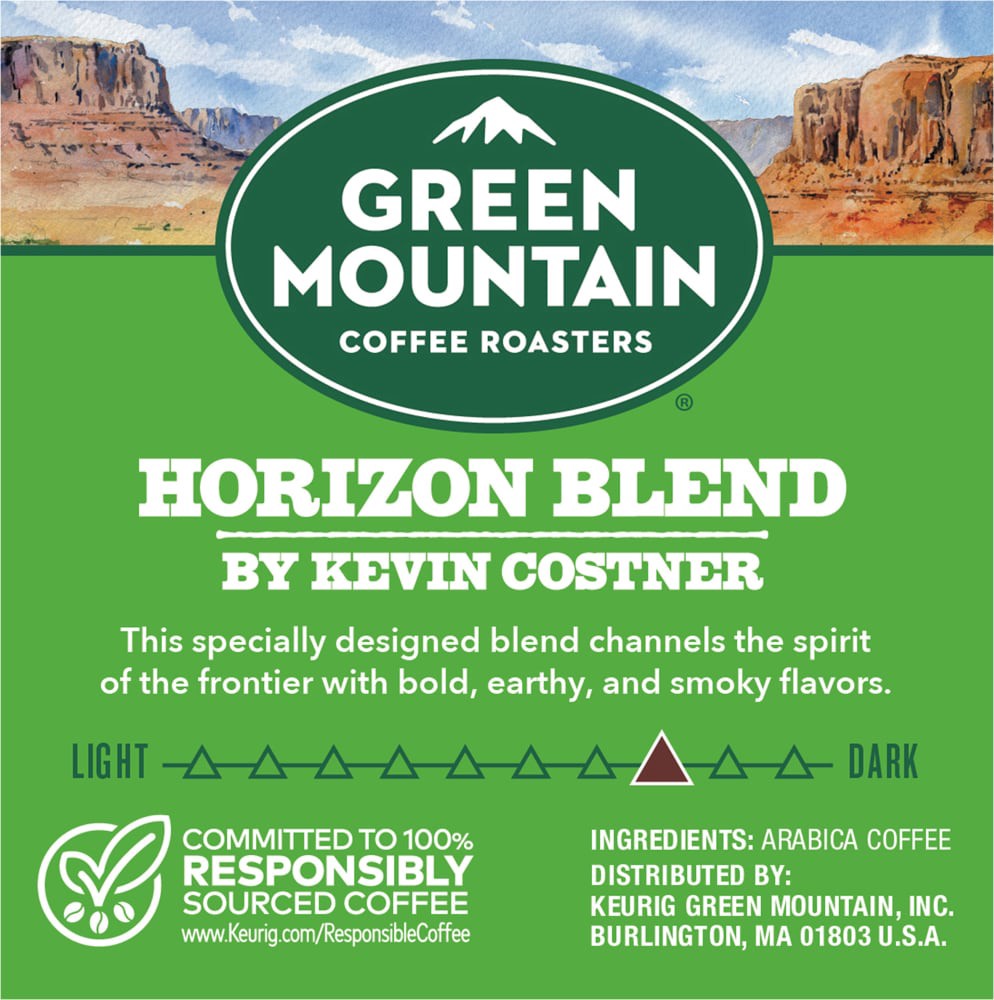 slide 3 of 6, Green Mountain Coffee Roasters Horizon Blend Coffee by Kevin Costner, Single Serve Keurig K-Cup Pod- 10 ct, 10 ct