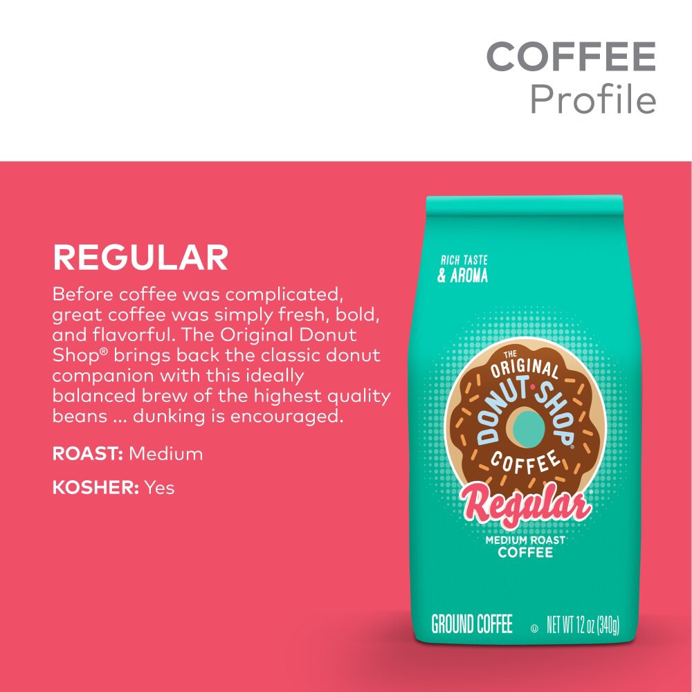slide 2 of 6, Donut Shop The Original Donut Shop Coffee, Regular, Medium Roast, Ground Coffee, 12 oz Bag, 12 oz