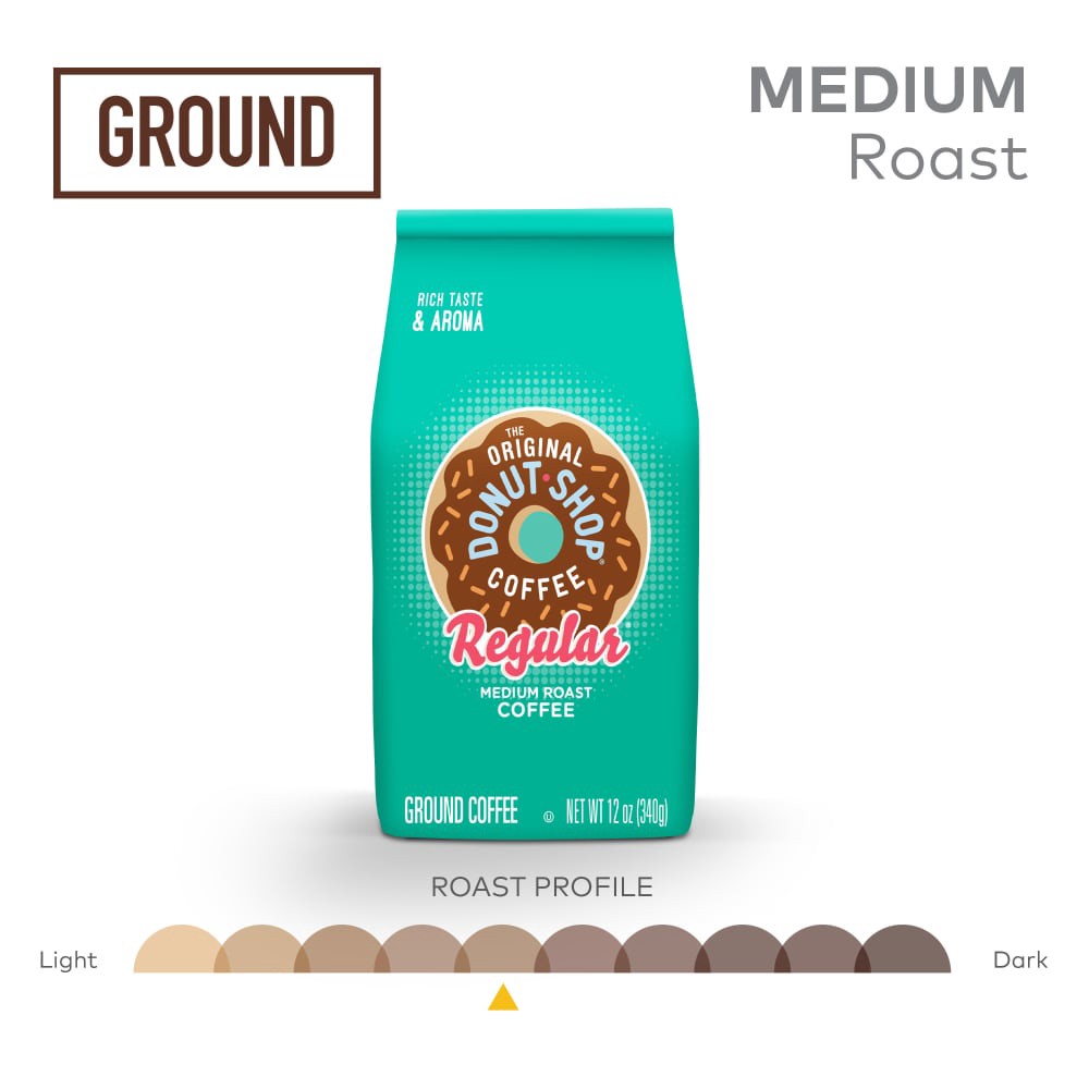 slide 6 of 6, Donut Shop The Original Donut Shop Coffee, Regular, Medium Roast, Ground Coffee, 12 oz Bag, 12 oz