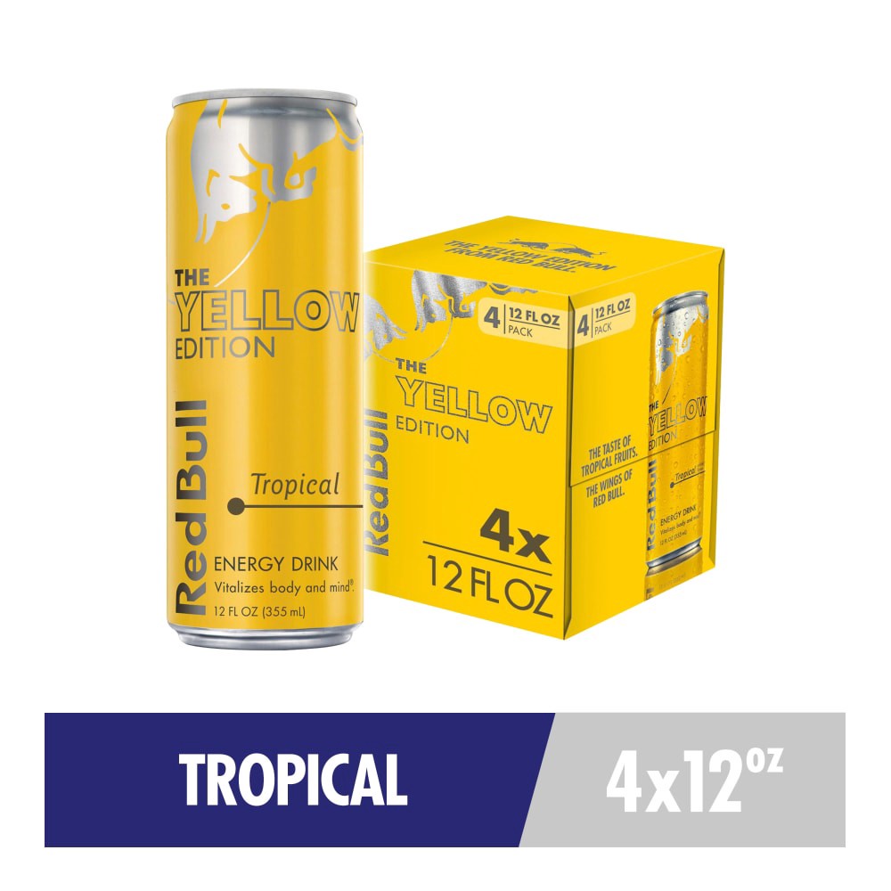 slide 5 of 6, Red Bull Yellow Edition Energy Drink - 4 ct; 12 fl oz, 4 ct; 12 fl oz